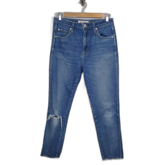 AMO High Rise Stix Crop Blown Out Knee In Rambler - 29 - Picture 1 of 8